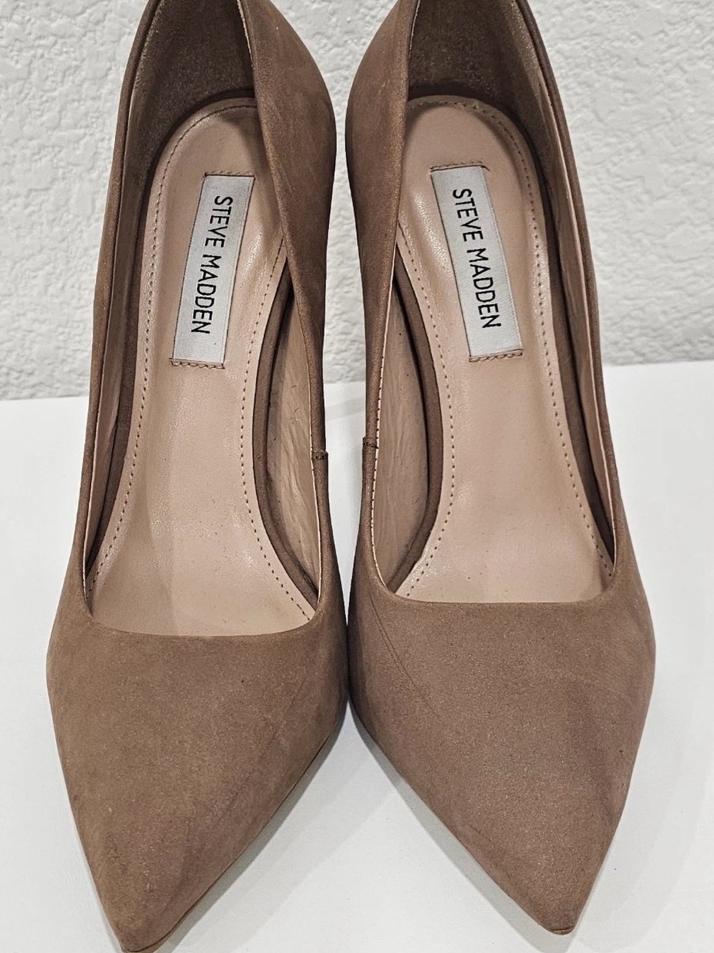 Steve Madden Taupe Suede Pointed Toe Heels